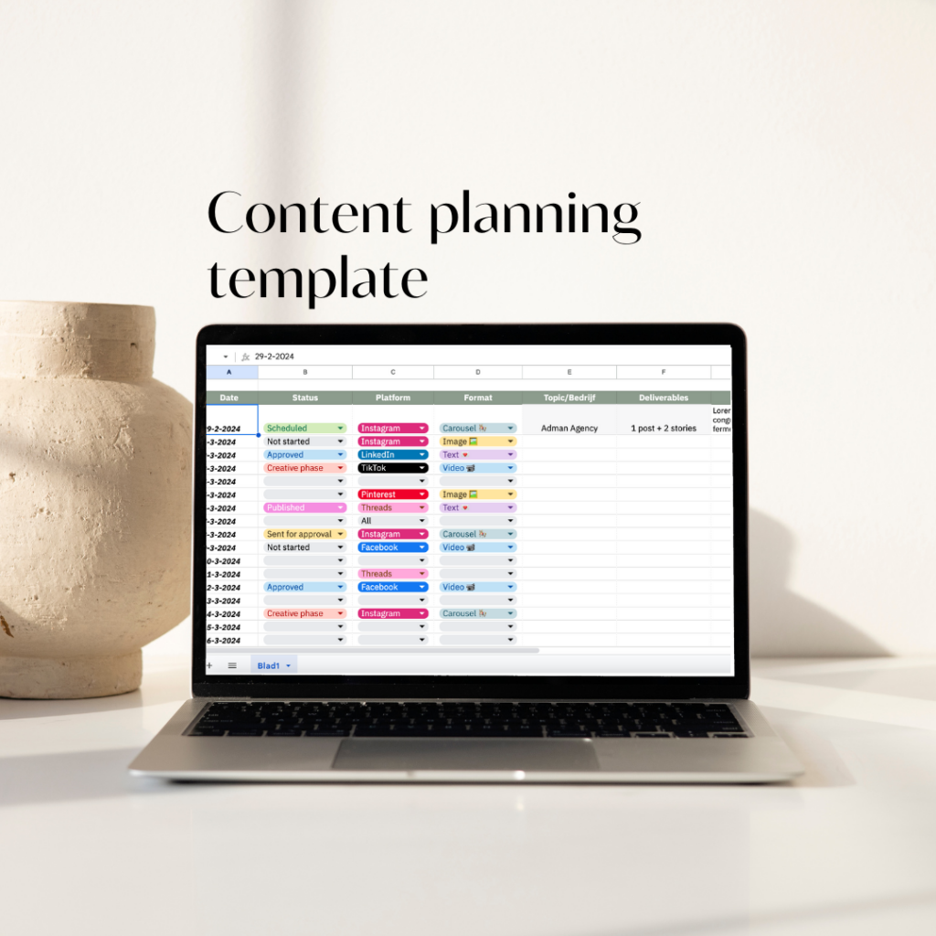 adman agency content planning template 2024